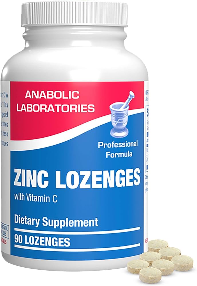 Anabolic Laboratories Zinc Lozenges for Adults with Vitamin C - 90 Orange Flavored Zinc Gluconate Lozenges for Immune Support and Throat Irritation