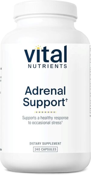 Vital Nutrients Adrenal Support | Adrenal Support Supplements for Gland Function and Cortisol Management | Supports Energy and Stress Levels | Gluten, Dairy, Soy Free | 240 Capsules